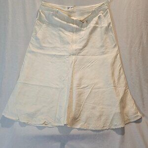 Womens white mid-length skirt  By David N  size 12